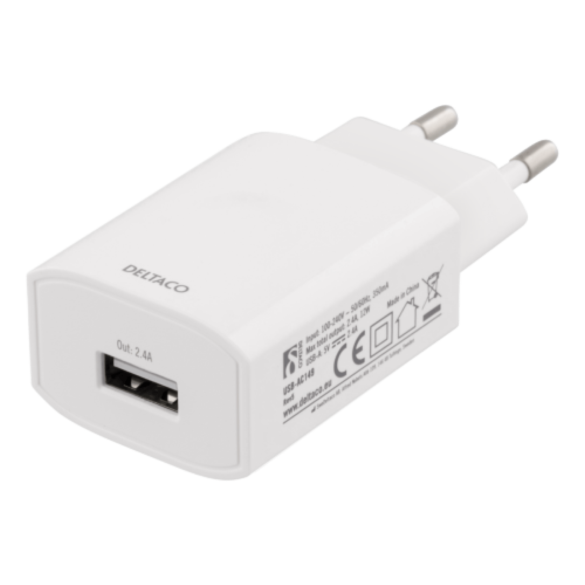 Deltaco strömadapter – USB-A